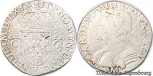 S4188 Rare France Teston 2e type Charles 9 chest left lauré,cuirassé 1569 MToulouse