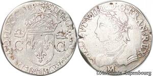 S4201 Rare France Teston Charles IX 10e type 1574 M Toulouse Silver Frappe Médaille