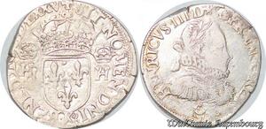 S4207 France Teston 1er type Henri III untitled king Poland 1575 K Bordeaux coin