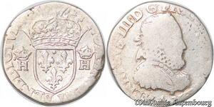 S4208 France Teston 3e type Henri III drapé,cuirassé,ancien col fraisé 1575 Paris