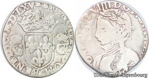S4210 Rare France 1/2 Teston 2e type Charles IX laure cuirasse 1565 M Toulouse Silver