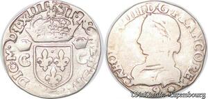 S4211 Rare France 1/2 Teston 2e type Charles IX Buste lauré 1563 9 Rennes Silver