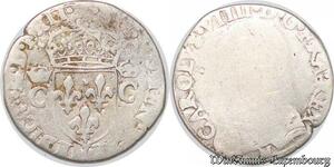 S4214 Rare France 1/2 Teston 2e type Charles IX 1562 M Toulouse Silver