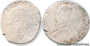 S4221 Rare France Teston 2ème type Charles IX 1570 M Toulouse Silver double frappe