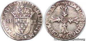 S4228 Rare France 1/4 Ecu Croix feuillue Henri IV 1604 9 Rennes Silver - Faire Offre