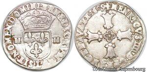S4232 Rare France 1/4 Ecu Croix Feuillue Henri IV 1609 L Bayonne Silver >M offer