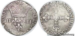 S4252 Rare France 1/4 Ecu Croix De Face Henri III 1581 H La Rochelle Silver >M offer