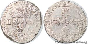 S4258 Rare France 1/4 Ecu Croix Feuillue Henri IV 1604 H La Rochelle Silver >M offer