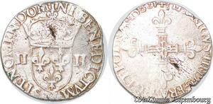 S4259 Rare France 1/4 Ecu Croix De Face Henri III 1582 M Toulouse Silver - Faire Offre