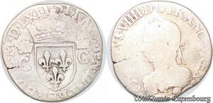 S4291 Rare France 1/2 Teston Henri III au nom Charles IX 1563 9 Rennes Silver >M offer