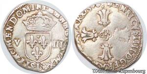 S4294 Rare France 1/8 Ecu Croix Feuillue Henri IV 1598 L Bayonne Silver - Faire Offre