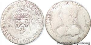 S4302 Rare France 1/2 Demi Teston Charles IX N MontpellI Argent Silver - Faire Offre