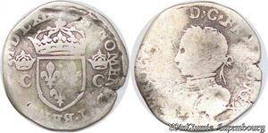 S4308 Rare France Demi Teston Charles IX 1562 M Toulouse Argent Silver - Faire Offre