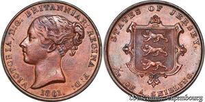 S4351 United Kingdom 1/13 Shilling Reine Victoria States of Jersey 1861 AU ! - Faire Offre