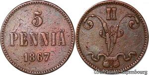 S4356 Finland 5 Pennia Alexandre II 1867 - Faire Offre
