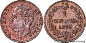 S4373 Scarce Italia 1 Centesimo Umberto I Roi Italy 1895 R Rome UNC ! MS !