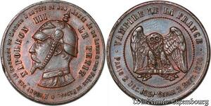S4381 Rare Module 5 Centimes Napoléon III 1870 Casque Prussien Défaite Sedan SUP