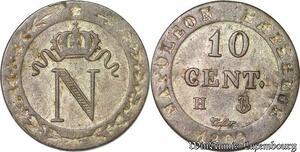 S4387 Rare France 10 Centimes Napoléon I 1809 H La Rochelle Superbe - Faire Offre