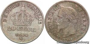 S4391 Rare 20 Centimes Napoléon I Tête Laurée Petit Module Silver >M offer