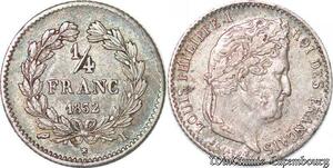 S4393 Rare France 1/4 Franc Louis-Philippe 1832 I Limoges Silver TTB+ >M offer
