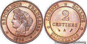 S4400 2 Centimes Ceres 1886 A Paris Splendide - Faire Offre