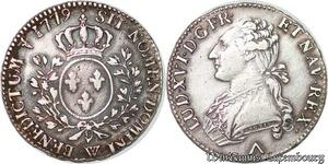 S4415 Rare 1/2 Ecu Louis XVI 1779 W Lille Argent Silver - Faire Offre