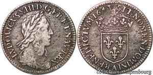 S4421 Rare 1/12 écu Louis XIII 1643 A Paris point Poincon Warin Silver >M offer