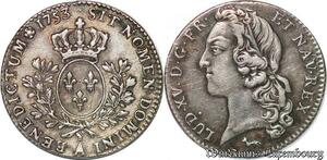 S4433 Rare 1/5 Ecu Bandeau Louis XV 1753 A Paris Silver SUP ! >M offer