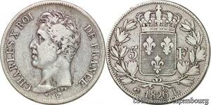 S4485 Rare France 5 Francs Charles X 1826 L Bayonne Argent Silver - Faire Offre