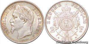 S4501 Rare 2 Francs Napoléon I 1869 A Paris Argent Silver - Faire Offre