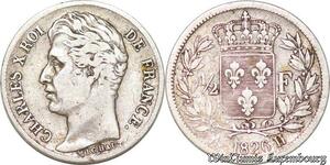 S4524 Rare France 1/2 Franc Charles X 1826 H La Rochelle Argent Silver - Faire Offre