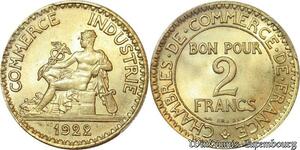 S4541 Rare 2 Francs Chambre de Commerce1922 PCGS MS66 ! un Bijou ! -> F offre