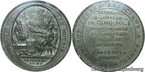 S4570 France Constitution 5 Sols Monneron 1792 Birmingham An IV PCGS AU58 ->M offer