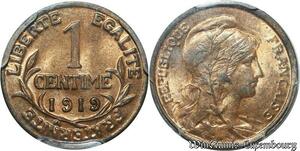 S4586 France 1 Centime Daniel Dupuis 1919 PCGS MS65 FDC - Faire Offre