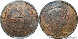 S4601 France 2 Centimes Daniel Dupuis 1914 PCGS MS63 Splendide - Faire Offre