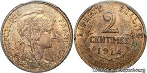 S4603 2 Centimes Daniel Dupuis 1914 PCGS MS64 FDC - Faire Offre