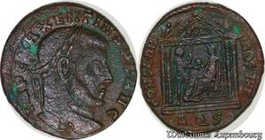 S4804 Rare Nummus Maxentius Aquileia Conserv Vrb Svae Aqs AD 307