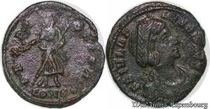 S4818 Rare Nummus ou Maiorina Pecunia Aelia Flaccilla Conse Constantinople 383