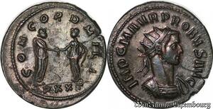 S4828 Roman Empire Antoninianus Probus AD 276 Concord Milit Ticinum Pxxt ->Offer
