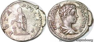S4833 Rare Rome Denarius Caesar Geta Vota Pvblica 198-209 Silver -> Make offer