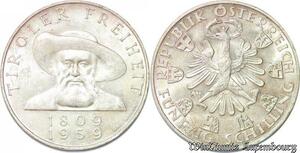 S5100 Austria 15 Schilling Tiroler 1959 Argent Silver AU ! - Faire Offre