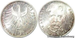 S5102 5 Deutsche mark Albert schweiter 1975 G Karlsruhe Silver UNC ! >M offer