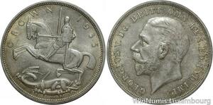 S5109 Rare United Kingdom Crown George V Jubilee 1935 Argent Silver AU