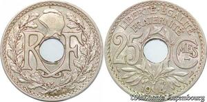 S5119 France 25 Centimes Lindauer 1914 souligné - Faire Offre
