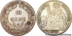 S5161 Indochine Francaise 10 Cent 1923 A Paris Argent Silver - Faire Offre