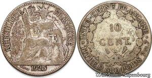 S5164 Indochine Francaise 10 Cent 1925 A Paris Argent Silver- Faire Offre