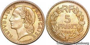 S5215 Rare France 5 Francs Lavrillier 1940 SPL -&gt; Faire Offre