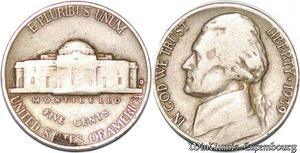 S5264 USA 5 Cents Jefferson 1939 - Faire Offre