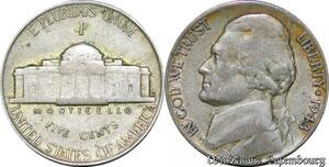 S5265 USA 5 Cents Jefferson 1943/2 P - Faire Offre