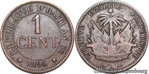 S5279 Haiti 1 Centime Palm an 92 1895 A Paris - Faire Offre